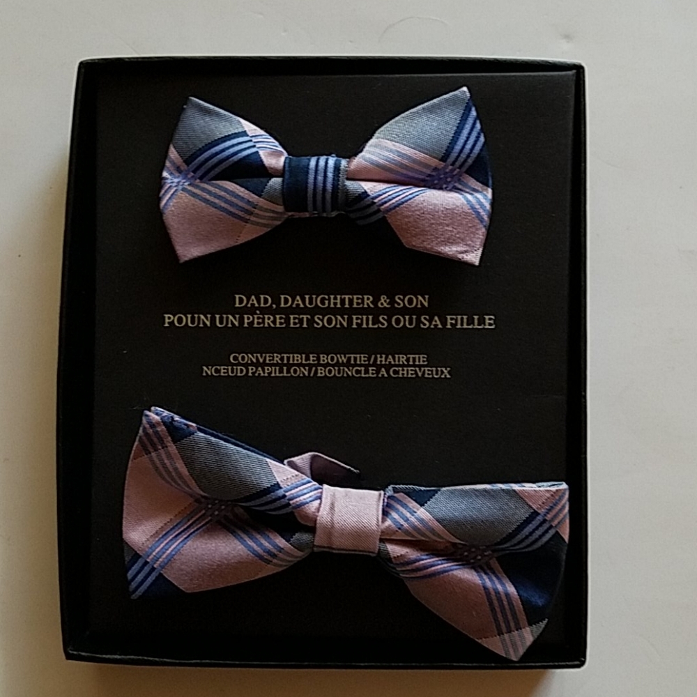Bow Tie Hair Tie  Dad Daughter Son
